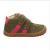 Koel Barefoot David Suede Barfußschuh mit Klettverschluss Olive Pink