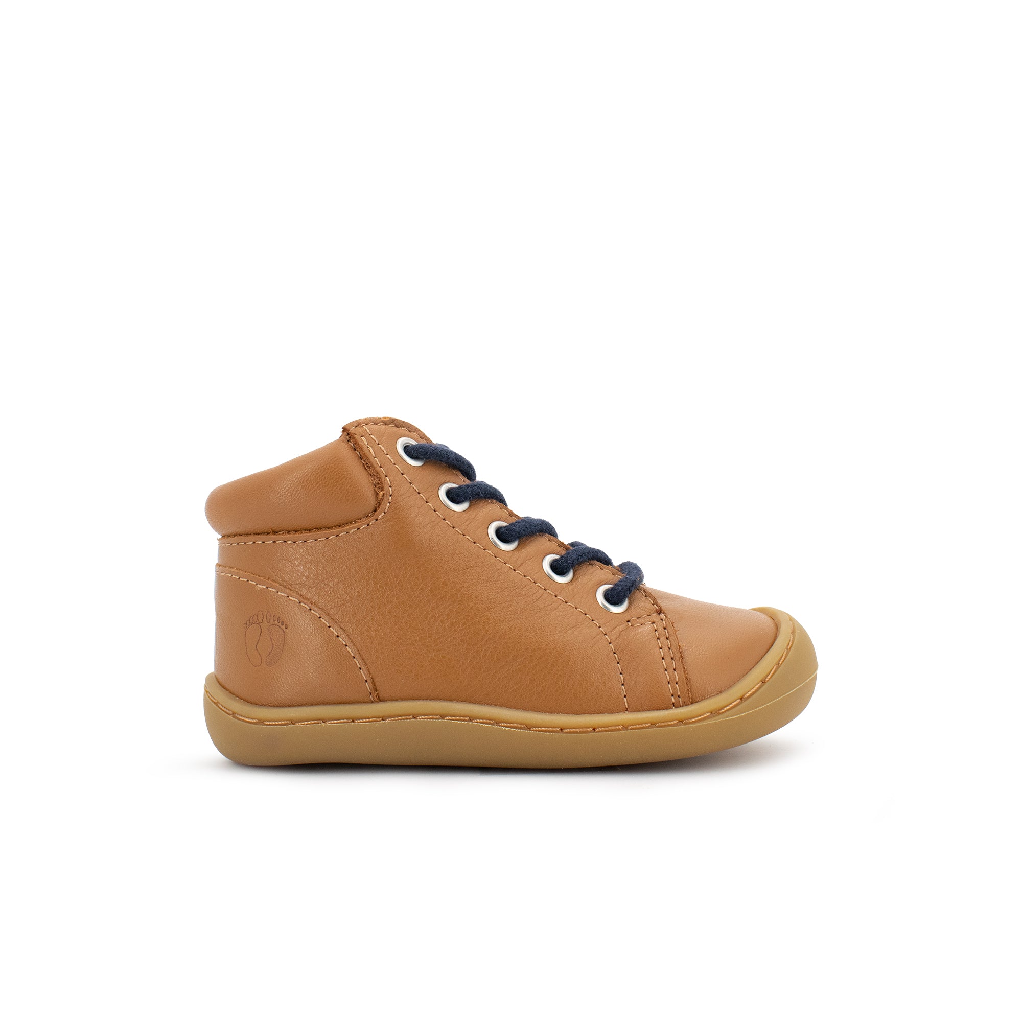 Telyoh Barefoot YF1113 Schnür Lauflerner mit Wollfilz COGNAC