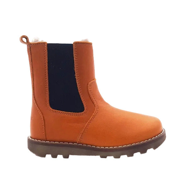 Telyoh YB1022 Stiefelette Lenny mit Lammfell Hazelnut - keks.