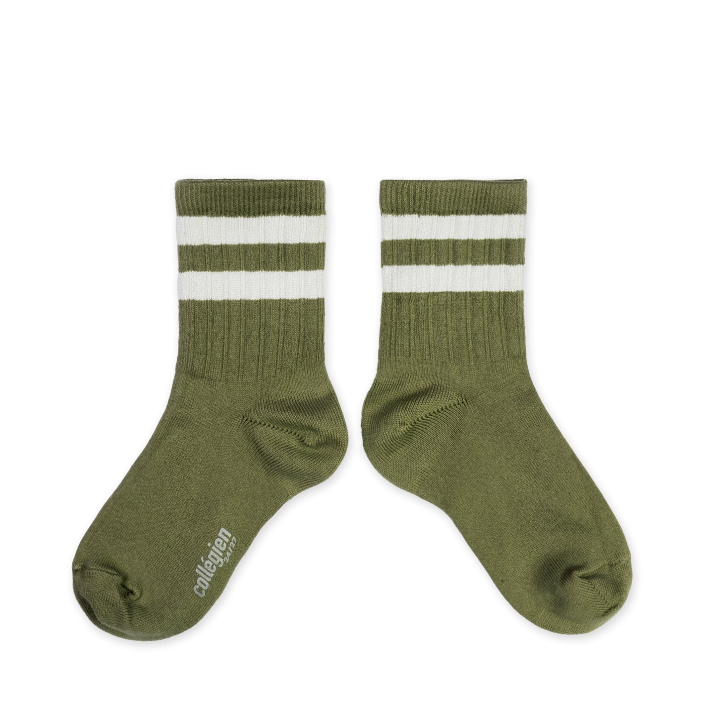 Collégien Sportliche gerippte Socken NICO Olive du LubOron - keks.