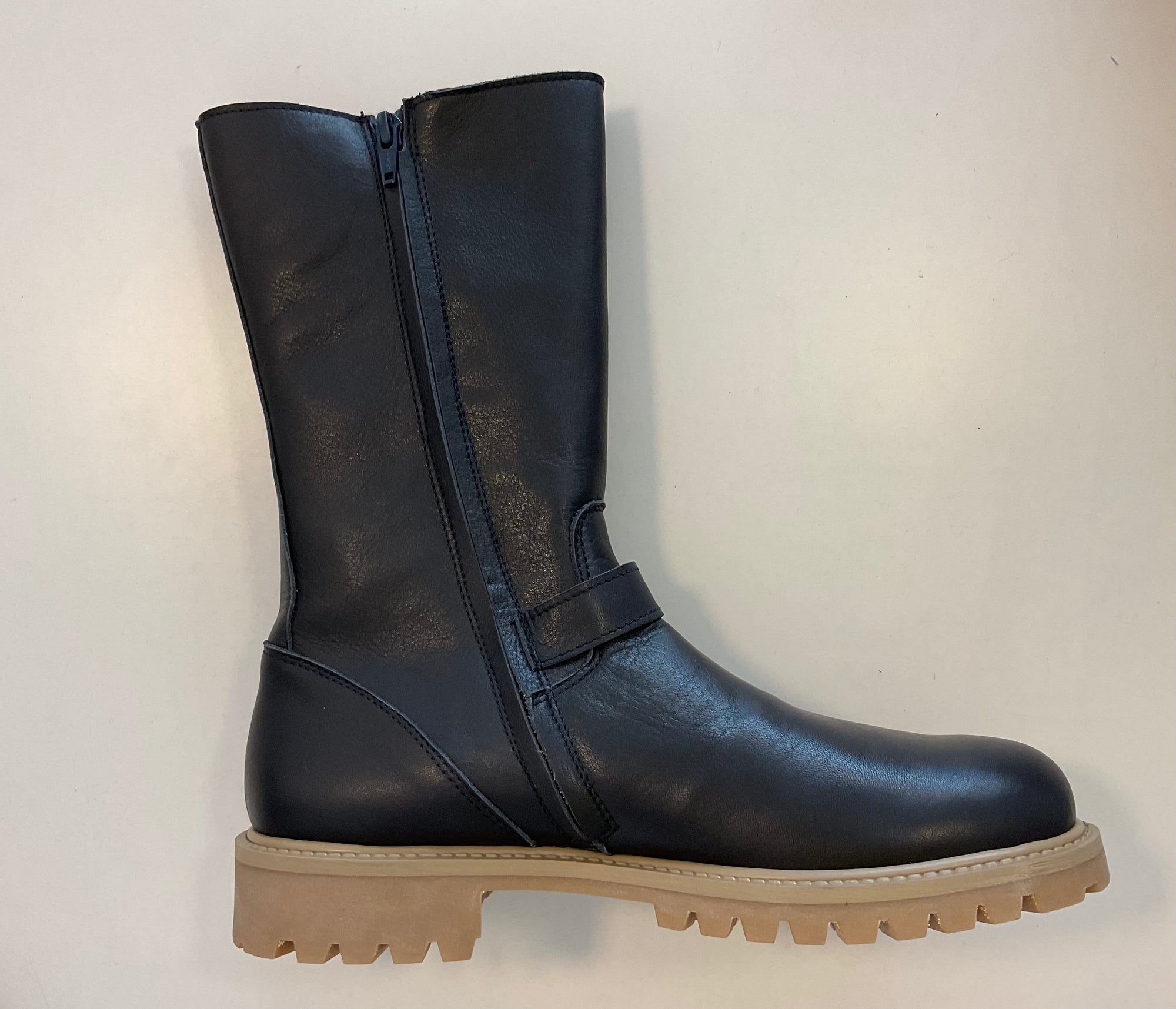 Cole Bounce Restore • Langschaft Biker Stiefel Blau mit Lammfell