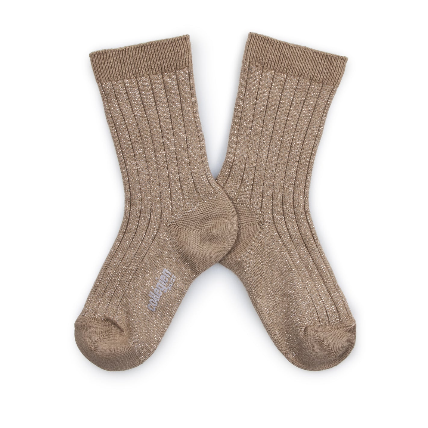 Collégien Glitzernde gerippte Socken VICTOIRE Petite Taupe