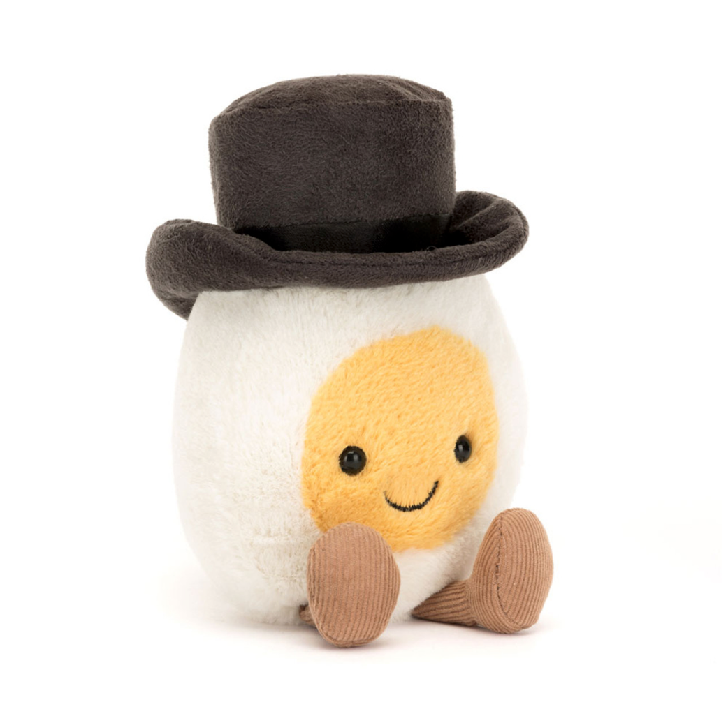 Jellycat Amuseables Boiled Egg Groom Stofftier Ei Mit Hut Bräutigam - keks.