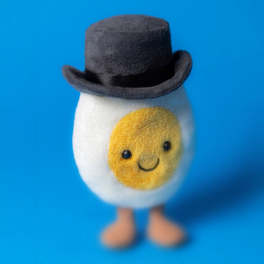 Jellycat Amuseables Boiled Egg Groom Stofftier Ei Mit Hut Bräutigam - keks.