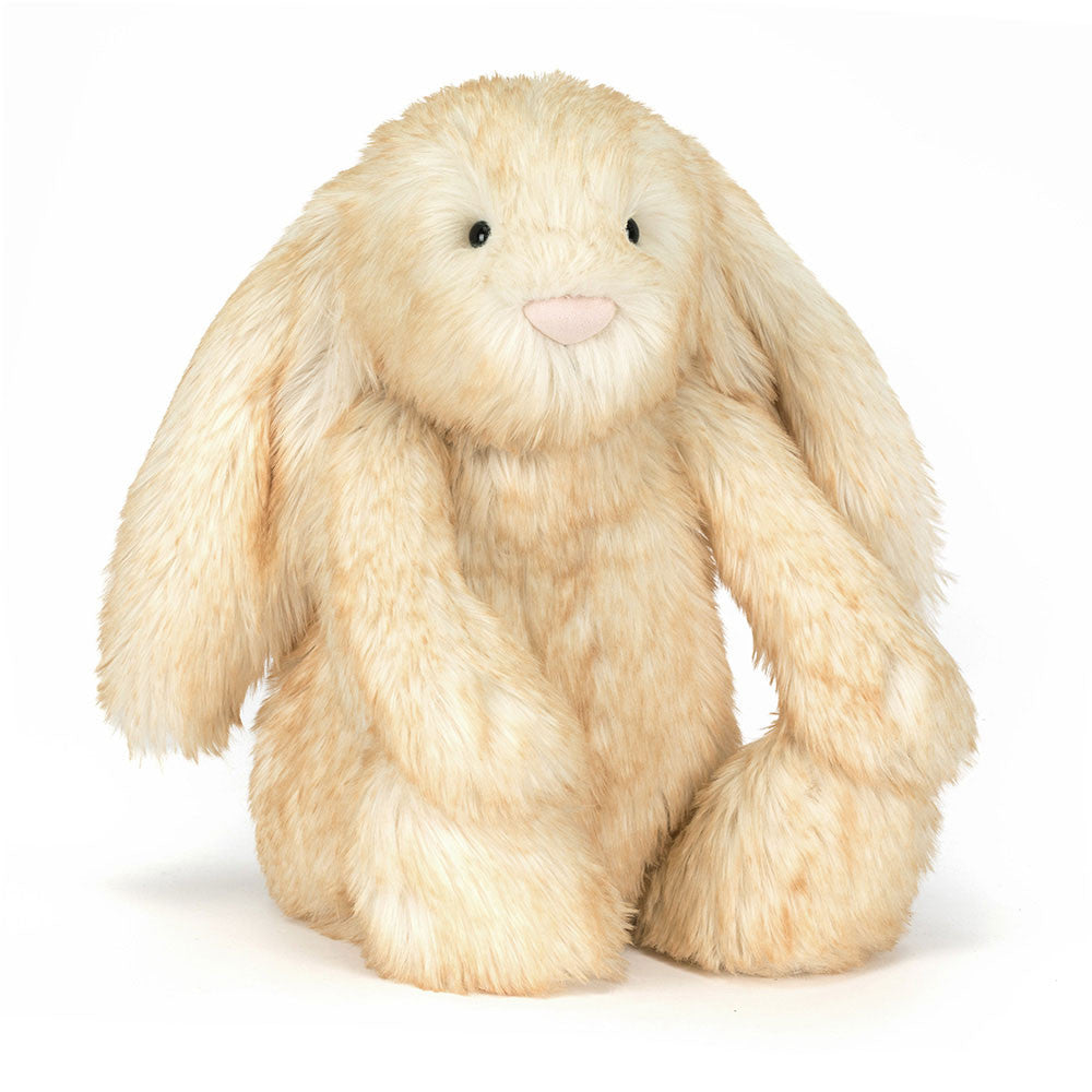 Zarter, sehr großer Jellycat Springlowe Luxe Bunny in sanften Farbtönen mit weichem Plüsch, Vorderansicht