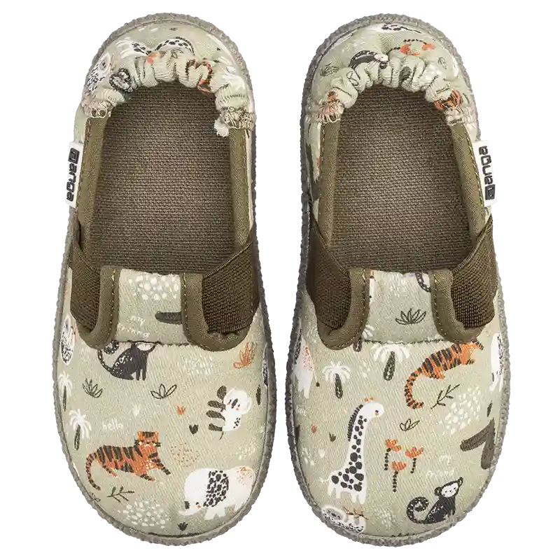 Nanga Afrika Mittelgrün Weiche Hausschuhe aus Baumwolle mit Gummiband 2.0