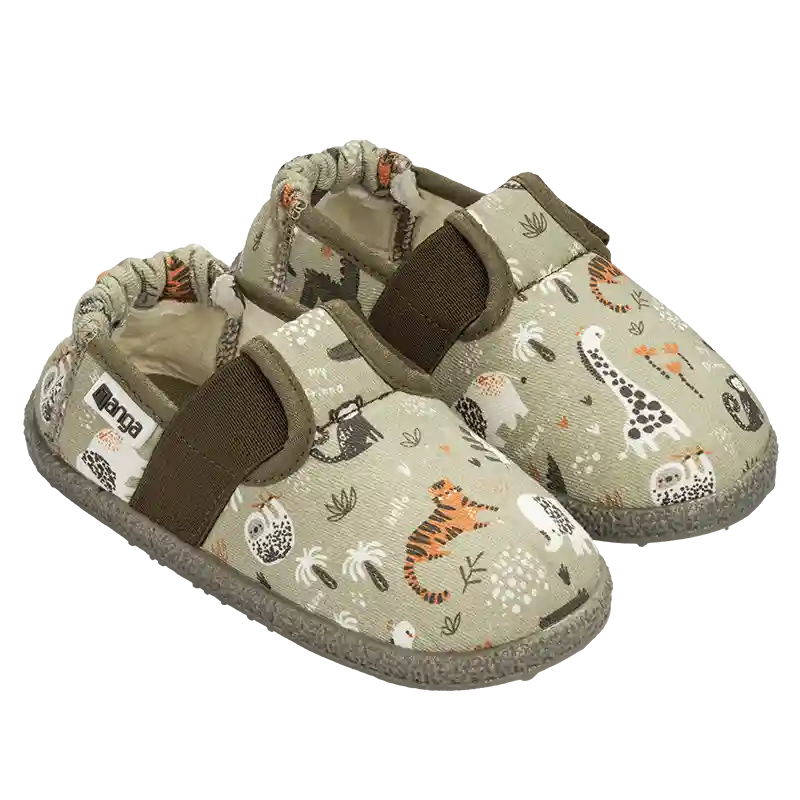 Nanga Afrika Mittelgrün Weiche Hausschuhe aus Baumwolle mit Gummiband 2.0