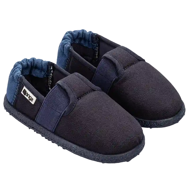 Nanga Klette Dunkelblau Weiche Hausschuhe aus Baumwolle mit Gummiband - keks.