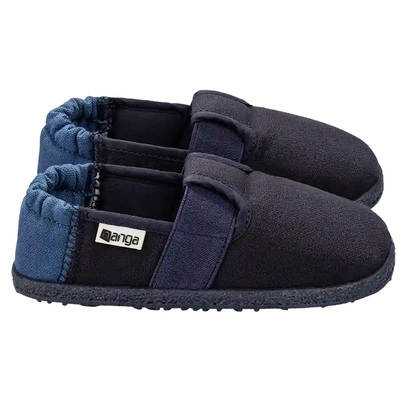 Nanga Klette Dunkelblau Weiche Hausschuhe aus Baumwolle mit Gummiband - keks.