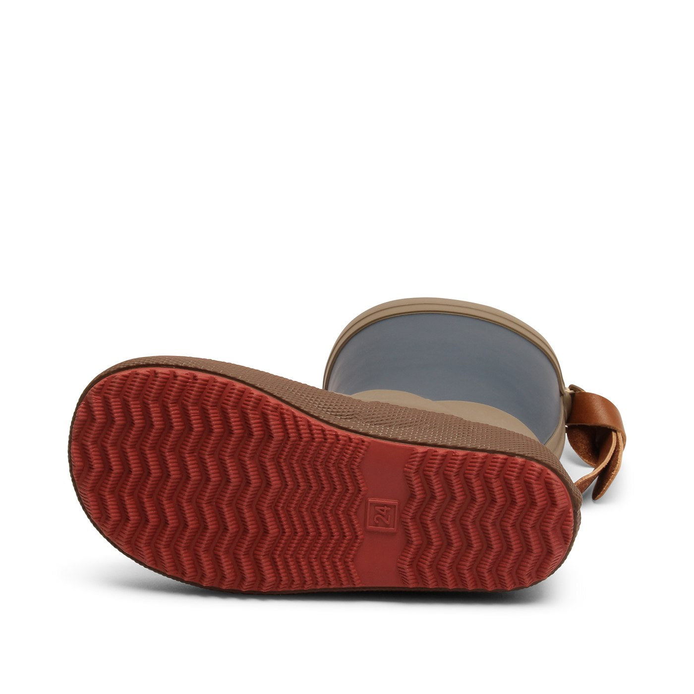 Coole Bisgaard Gummistiefel Blueberry. Blau Braun gemustert, Ansicht Der Sohle