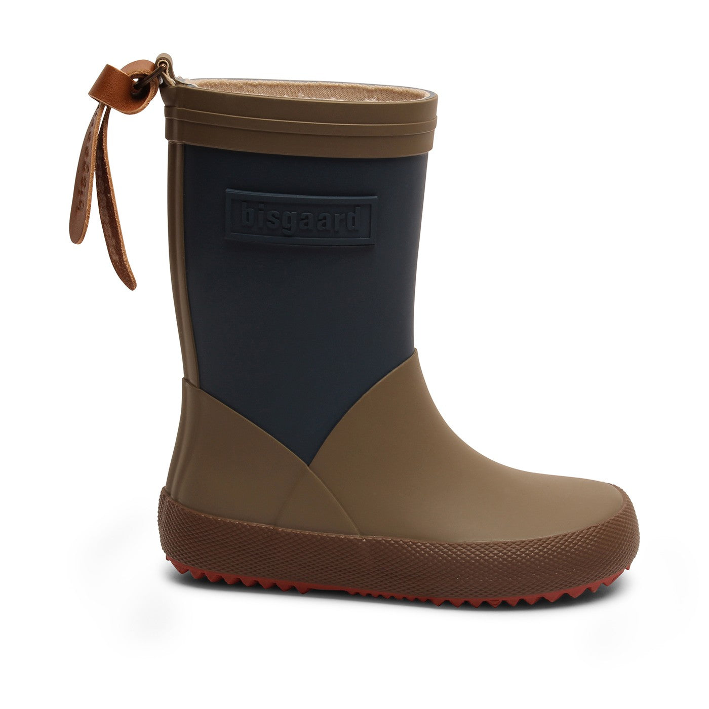 Coole Bisgaard Gummistiefel Blueberry. Blau Braun gemustert, seitliche Ansicht