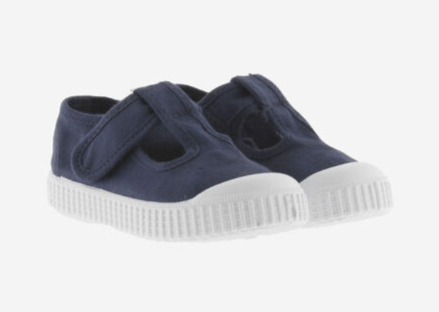 Victoria Vegane Baumwoll-Sandale Dunkelblau Marino mit Klettverschluss - keks.