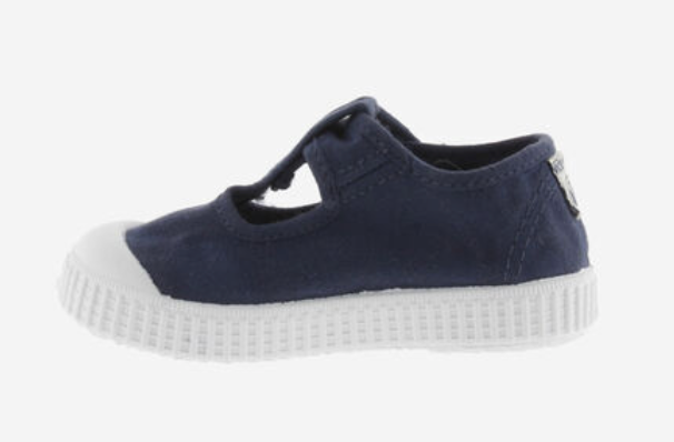 Victoria Vegane Baumwoll-Sandale Dunkelblau Marino mit Klettverschluss - keks.