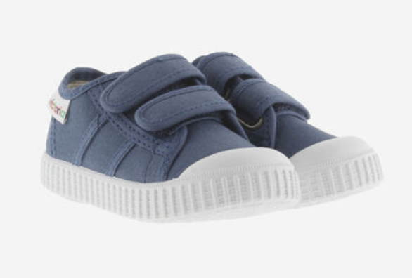 Victoria Vegane Baumwoll Halbschuhe Jeans mit Klettverschluss - keks.