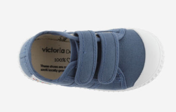 Victoria Vegane Baumwoll Halbschuhe Jeans mit Klettverschluss - keks.