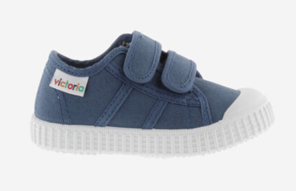 Victoria Vegane Baumwoll Halbschuhe Jeans mit Klettverschluss - keks.