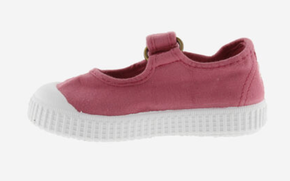 Victoria Vegane Baumwoll Ballerina Frambuesa mit Klettverschluss - keks.