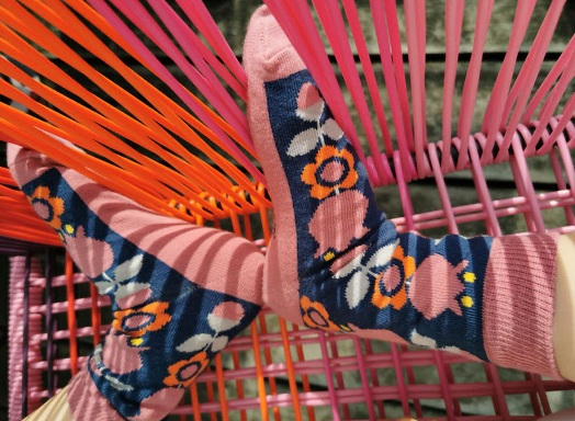 Fräulein Prusselise Bio Socken Retro Flowers - keks.