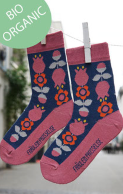 Fräulein Prusselise Bio Socken Retro Flowers - keks.