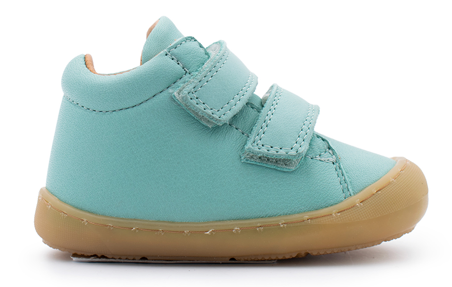 Telyoh Mannie Klett Lauflerner aqua türkis Mädchen Jungs Eco Schuhe made in Portugal weiche flexible Barfuß Sohlen