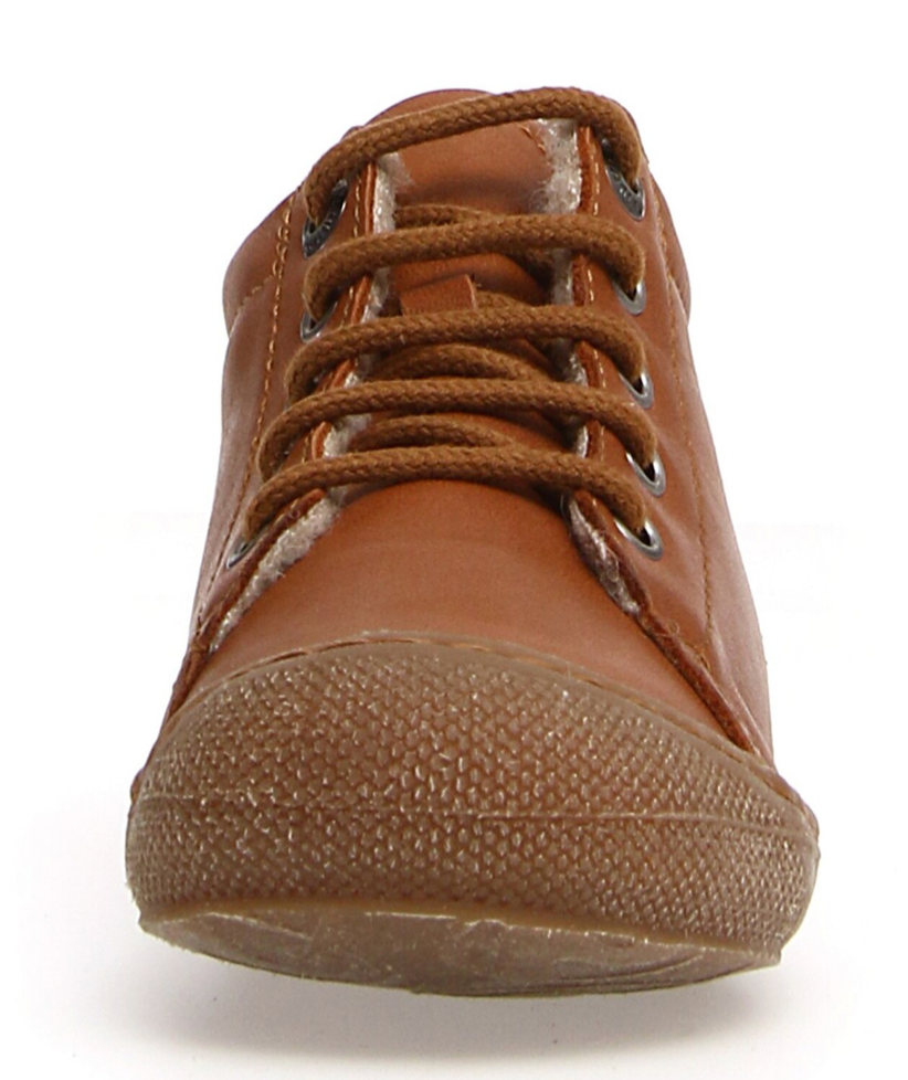 Naturino Cocoon Schnür Lauflernschuh mit Wolle COGNAC - keks.