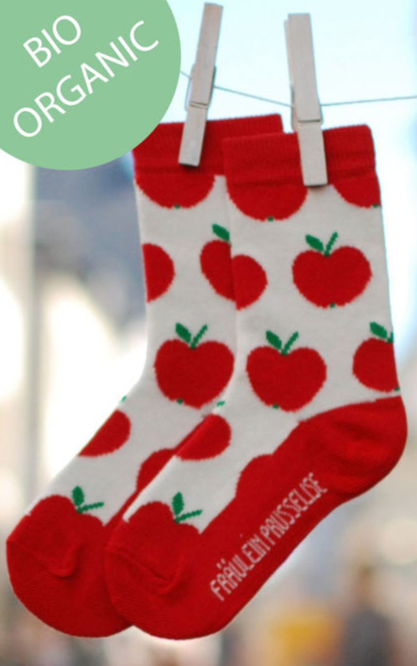 Fräulein Prusselise Bio Socken Apfel rot - keks.