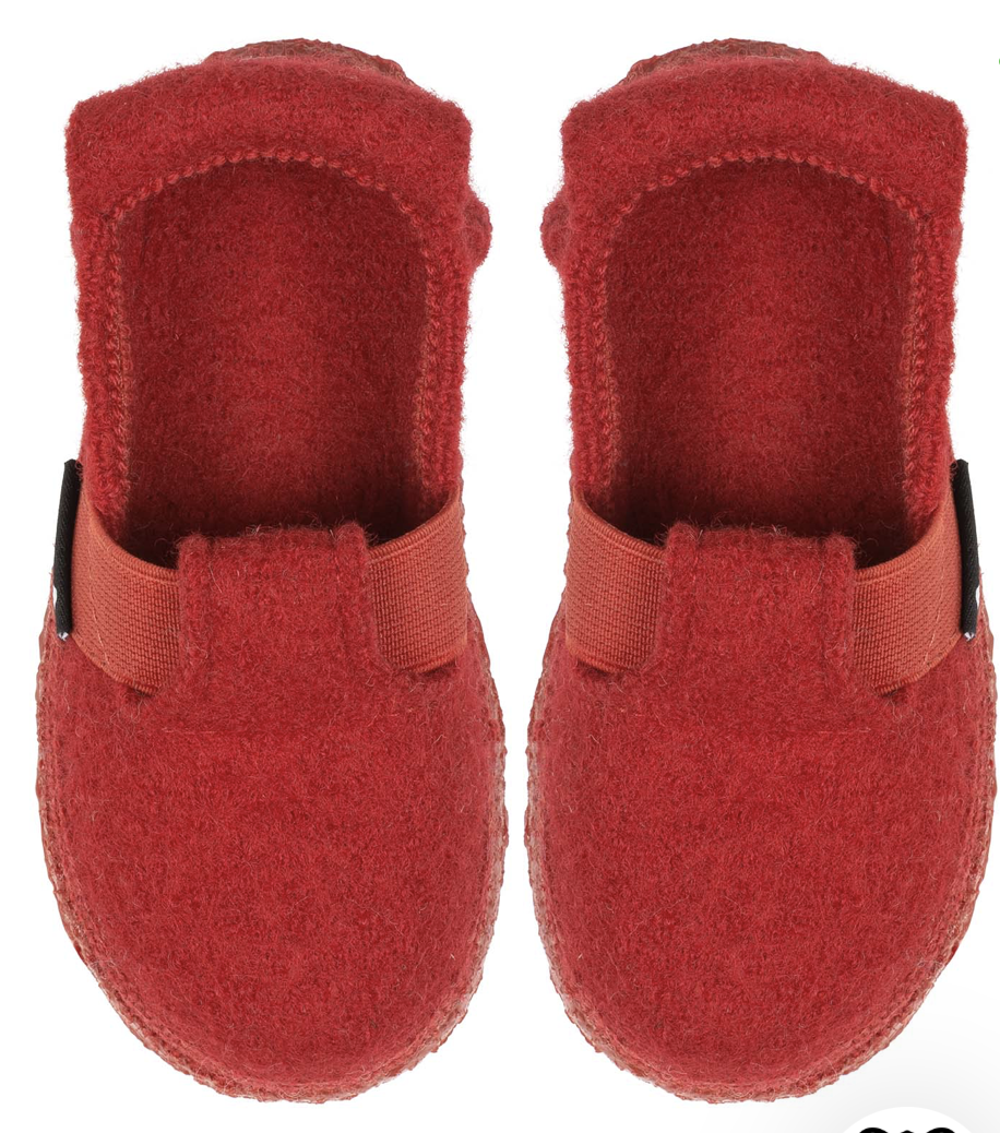 Nanga Mountain Rot Kuschelige Hausschuhe aus Wolle mit Gummiband - keks.