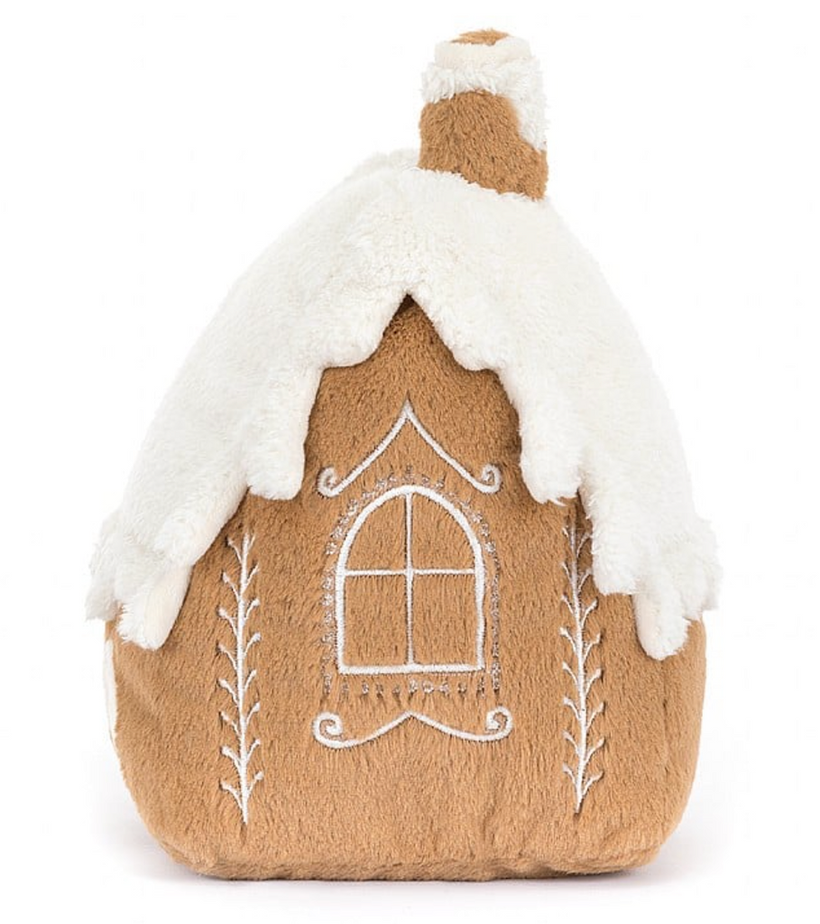 Weihnachtliches Kuscheliges Lebkuchenhaus Kuscheltier von Jellycat, Ansicht von hinten
