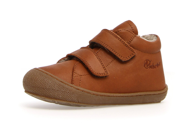 Naturino Cocoon Klett Lauflernschuh mit Wolle COGNAC - keks.
