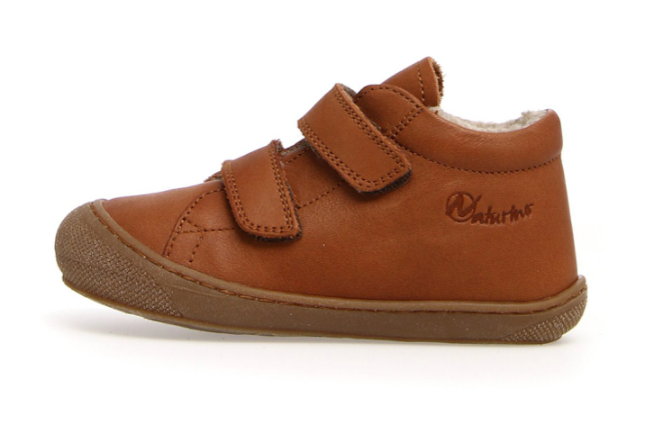 Naturino Cocoon Klett Lauflernschuh mit Wolle COGNAC - keks.