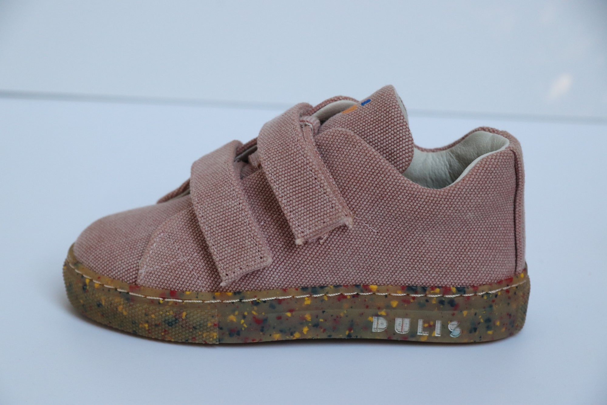 DULIS vegane Halbschuhe Klett PINK CANVAS - keks.