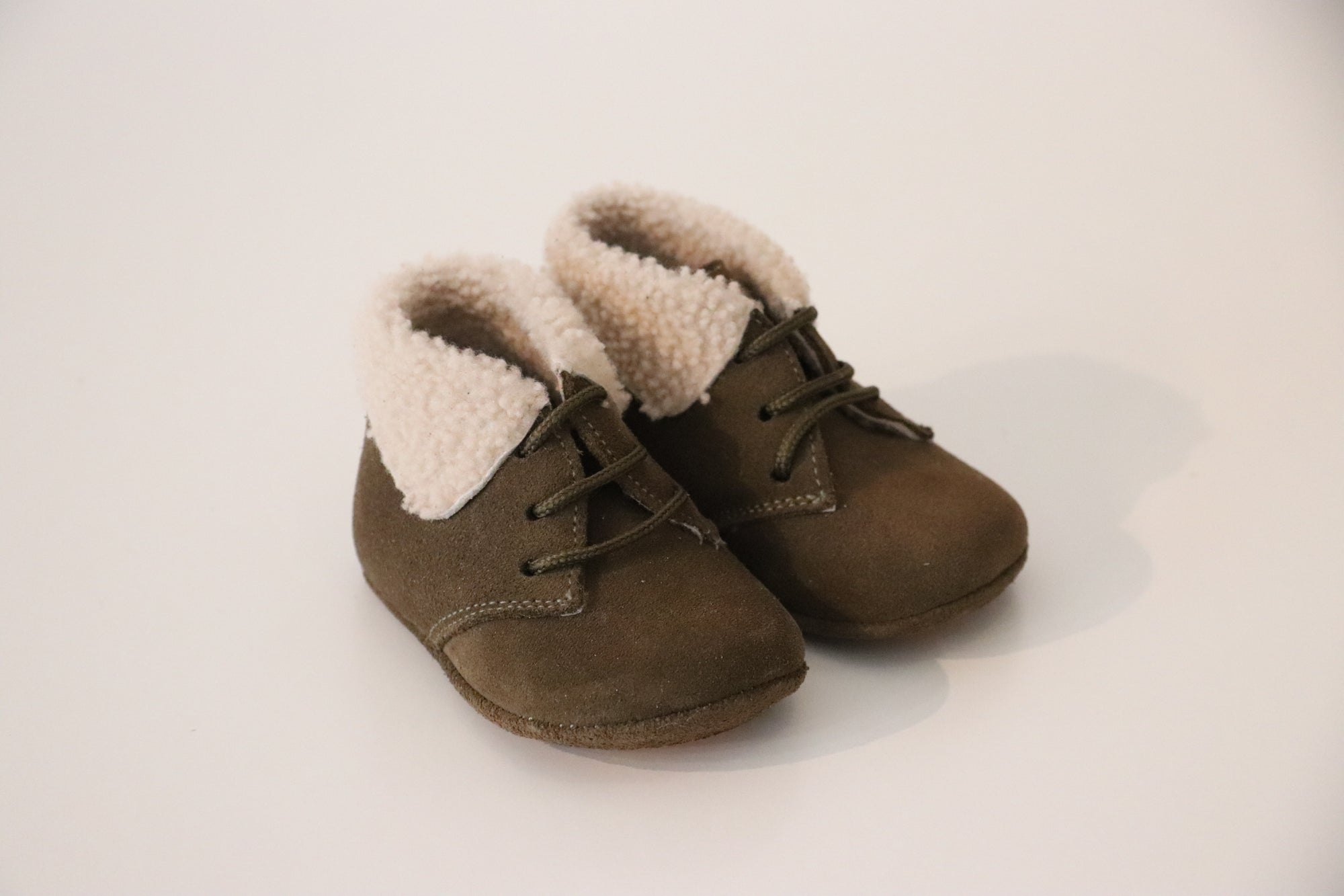 Beberlis Baby Warme Schnürschuhe DOXIE Olive - keks.