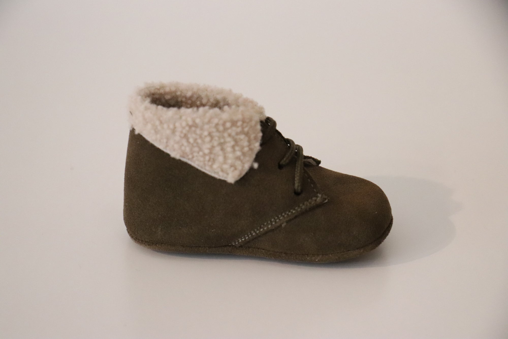 Beberlis Baby Warme Schnürschuhe DOXIE Olive - keks.