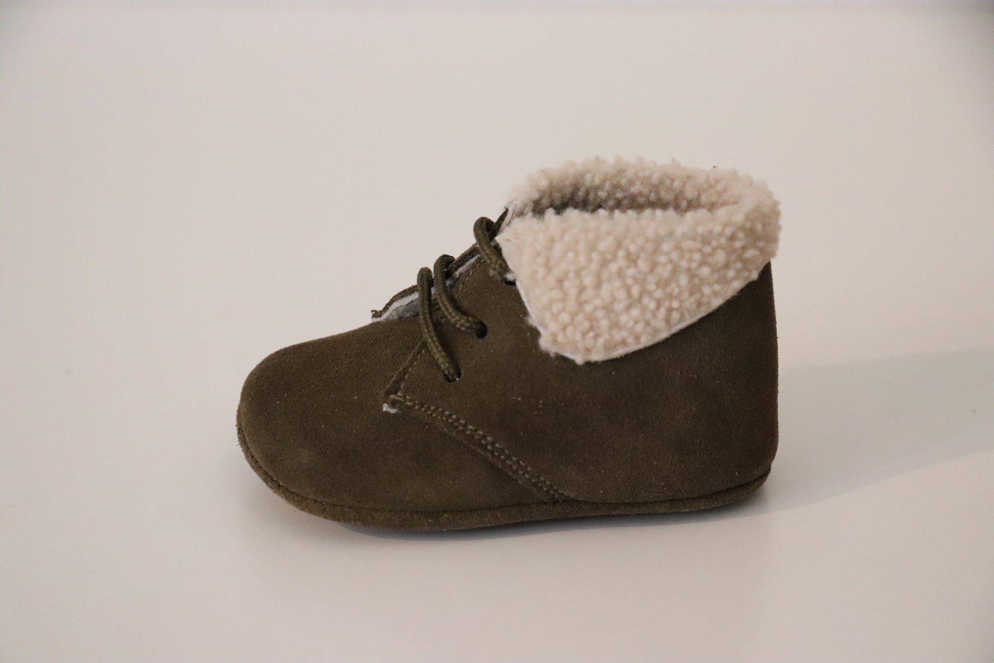 Beberlis Baby Warme Schnürschuhe DOXIE Olive - keks.