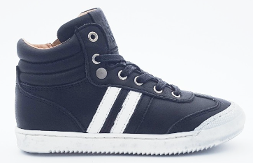 Telyoh Y00506 Carter White Stripes Hightop Schnürer mit Reißverschluss BLACK - keks.