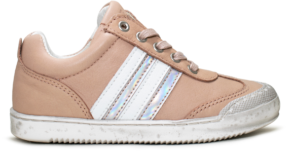 Telyoh Y00658 Carter White Stripes Sneaker Lowcut mit Reißverschluss NUDE - keks.