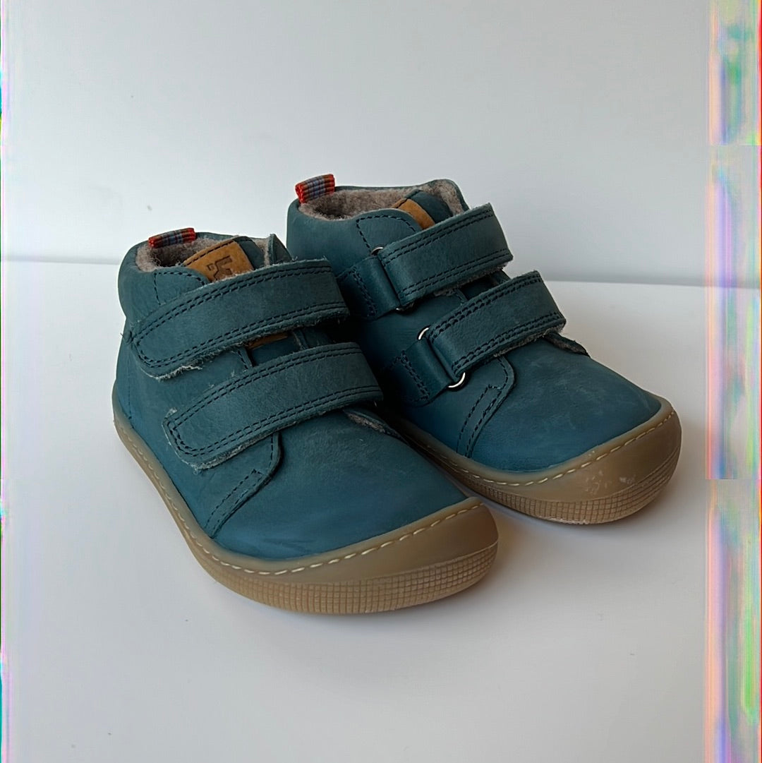 Koel Barfußschuh Don Turquoise Klett mit kuscheliger Schurwolle - keks.